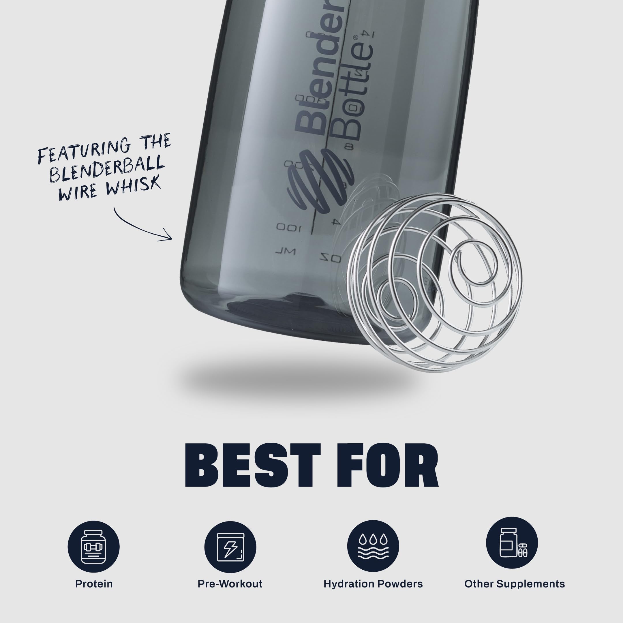 BlenderBottle SportMixer シェーカーボトル プロテインシェイクやプレワークアウトに最適 20オンス ネイビー Amazon | BlenderBottle SportMixer シェーカーボトル プロテイン